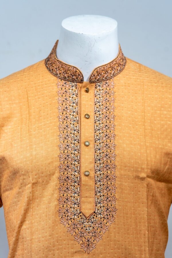 orange color cotton panjabi