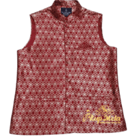 maroon print koti