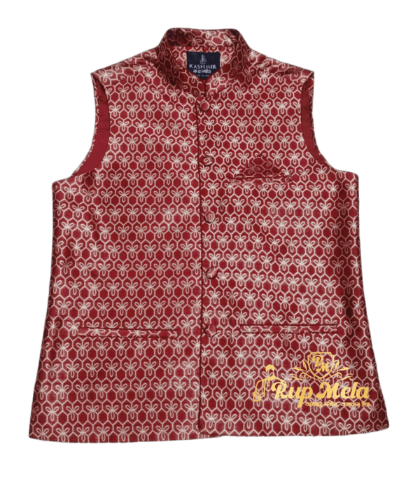 maroon print koti