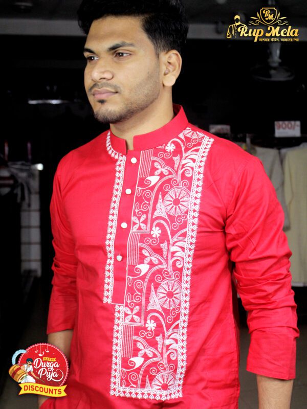 red puja panjabi