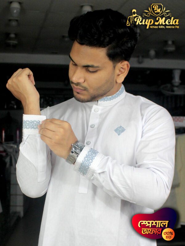 Durga puja cotton cuff panjabi