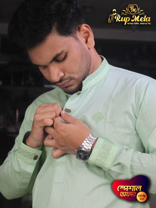 Durga puja cotton cuff panjabi - Image 10