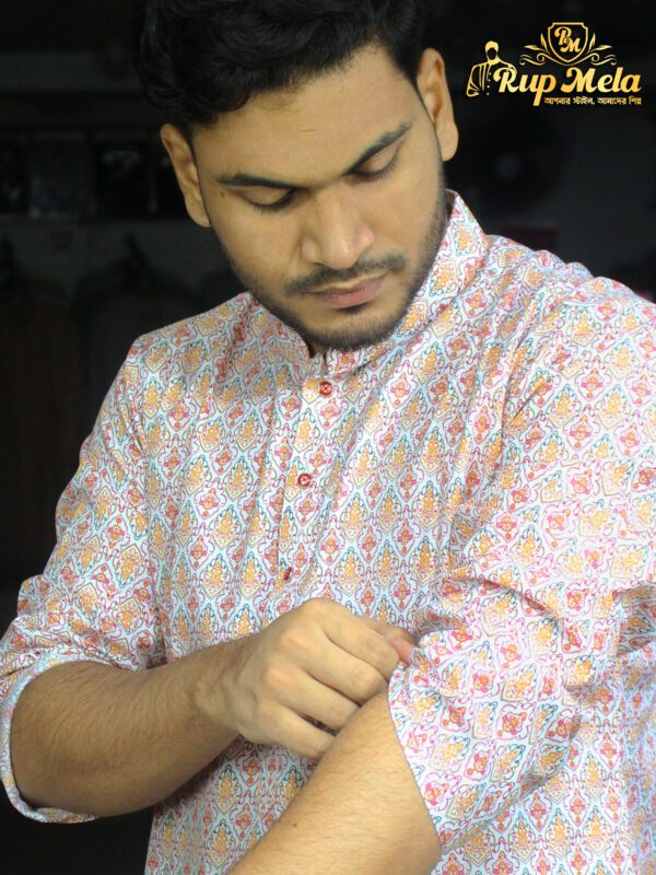 Ucchash cotton printed panjabi - Image 3